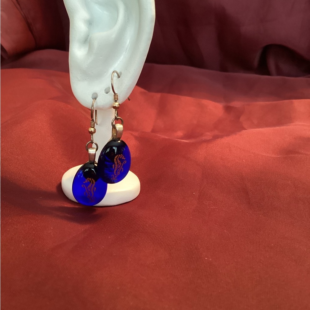 Brilliant Blue Stone Earrings